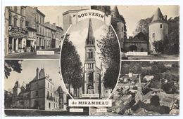 CPSM Souvenir Mirambeau Multivues Chateau Eglise Route Nationale - Mirambeau