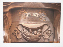Postcard St Davids Cathedral Misercord Mercy Seat Archdeacon Brecon ? Carving Pilgrims In Boat My Ref B21375 - Pembrokeshire