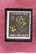 TIMOR PORTUGAL 1950 FLORA FLOWERS FLEURS FIORI 3a MNH - Timor
