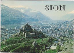 Suisse,schweiz,svizzera,helvetia,swiss,switzerland ,VALAIS,SION,VUE AERIENNE PANORAMIQUE - Sion