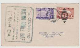 Cu042 / Kuba, Flugpost Ausgabe General Gomez 1936 Als FDC Nach UK - Lettres & Documents