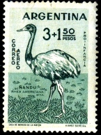 BIRDS-GREATER RHEA-BRASIL-1966-SURCHARGED-MLH-H1-357 - Avestruces