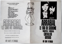 Ancien Programme LE ROI DE SODOME D'Arrabal Café D'Edgar à Paris - Programme
