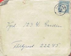 SWEDEN # MILITARY BRIEF WITH CONTENTS SEND TRANÅS  17.3.43 - Militaires