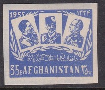 Afghanistan SG 396 1955 37th Year Of Independence 35p Blue Imperforated MNH - Afghanistan