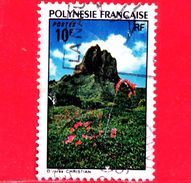 POLINESIA FRANCESE - Usato - 1974 - Paesaggi - Montagna E Fiori - Landscapes - 10 - Used Stamps