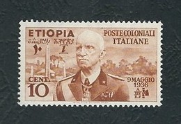 ETIOPIA 1936 - Effigie Di Vittorio Emanuele III - 10 C. Bruno-giallo - MH - Sa:IT-ET 1 - Etiopía