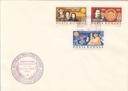 BUCHAREST UNIVERSITY CENTENARY, STAMPS AND SPECIAL POSTMARKS ON COVER, 1964, ROMANIA - Covers & Documents