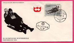 FDC - Bobsleigh - Luge - IX Olympische Winterspiele Innsbruck 1964 - Ersttag - Kurort Igls - 1963 - Hiver 1964: Innsbruck