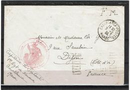 CTN38 -  LETTRE EN FM CASABLANCA / DIJON 2/2/1939 CACHET DE VAGUEMESTRE - Lettres & Documents