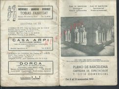 ESPAGNE ANCIEN PLAN DE BARCELONE 1950 AVEC DIVERS ENSEIGNES PUBLICITAIRES : - Spain