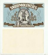 -  1X TABAKETIKET - ***SNUIFMOLENTJES   *** .N.V. De Snuifmolen . - Etichette