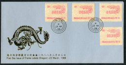 1988 Hong Kong, Year Of The Dragon FRAMA ATM First Day Cover / FDC - FDC