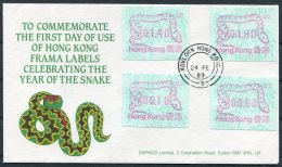 1989 Hong Kong, Year Of The Snake FRAMA ATM Kowloon First Day Cover / FDC - FDC