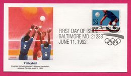 FDC - J.O. - Volleyball - Volley Ball - Baltimore MD - 1992  - USA 29 - Volleyball