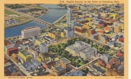 Ohio Columbus Aerial View Of Capitol Square Curteich - Columbus