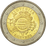 Slovénie, 2 Euro, 10 Ans De L'Euro, 2012, SPL, Bi-Metallic - Slovenia