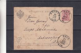 Russie - Lettonie - Carte Postale De 1886 - Entier Postal - Oblit Riga - Exp Vers Anvers En Belgique - Lettres & Documents