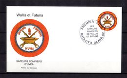 WALLIS 2002 : Enveloppe 1er Jour " SAPEUR POMPIERS D'UVEA / MATA - UTU Le 28/04/2002 ". Parfait état. - Pompieri