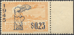 URUGUAY POSTA AEREA 1945 - 23 Cent. Su 1,38 P. Soprastampa Vittoria In Blu Al Posto Di Nero (A113B),... - Altri & Non Classificati