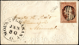 STATI UNITI 1880 - 3 Cent. Bruno Arancio Washington (4) Perfetto, Su Piccola Busta "valentina" Con D... - Autres & Non Classés