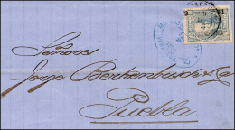 MESSICO 1871 - 25 Cent. Hidalgo (45), Perfetto, Su Sovracoperta Di Lettera Da Veracruz 2/2/1871 A Pu... - Autres & Non Classés