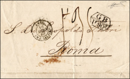 ECUADOR 1869 - 12 February 1869, Single-rate Unpaid Letter From Guayaquil To Rome. No Prepayment Was... - Other & Unclassified