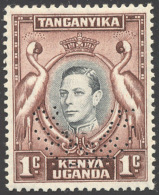 COLONIE INGLESI - KENIA 1938 - 1 Cent. Giorgio VI (Scott 131), Saggio Perforato SPECIMEN, Perfetto, ... - Altri & Non Classificati