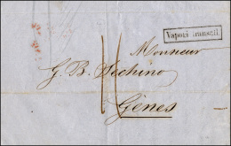 BRASILE 1857 - VAPORI TRANSATLANTICI - Single-rate Unpaid Letter From Bahia To Genoa. On 13 June 185... - Other & Unclassified