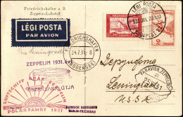 UNGHERIA POSTA AEREA 1931 -Cartolina Affrancata Dall'Ungheria 20/7/1931 Trasportata Con La Crociera ... - Other & Unclassified