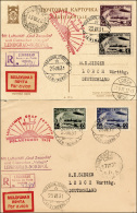 RUSSIA POSTA AEREA 1931 - Zeppelin Polar Fahrt, Serie Non Dentellata (A27A/A30A), Perfetti, Su Carto... - Autres & Non Classés