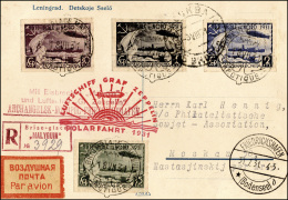 RUSSIA POSTA AEREA 1931 - Zeppelin Polar Fahrt, Serie Non Dentellata (A27A/A30A), Perfetti, Su Carto... - Altri & Non Classificati