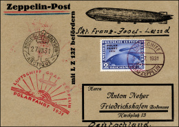 GERMANIA REICH POSTA AEREA 1931 - 2 M. Polar Fahrt (Mi 457), Perfetto, Su Cartoncino Impostato A Bor... - Altri & Non Classificati