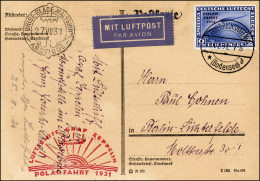 GERMANIA REICH POSTA AEREA 1931 - 2 M. Polar Fahrt (Mi 457), Perfetto, Su Cartolina Da Friedrichshaf... - Other & Unclassified