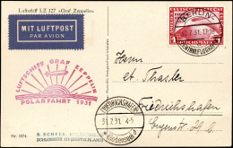 GERMANIA REICH POSTA AEREA 1931 - 1 M. Polar Fahrt (Mi 456), Perfetto, Su Cartolina Da Berlino 30/7/... - Altri & Non Classificati