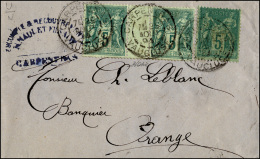 FRANCIA 1894 - 5 Cent. Verde Sage, Coppia Con Interspazio, E 5 Cent. Verde Su Verde Giallo Sage, Tut... - Europe (Other)