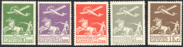 DANIMARCA POSTA AEREA 1925/29 - Posta Aerea (A1/A5), Gomma Originale Integra, Perfetti. Alti Valori ... - Autres - Europe