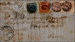 DANIMARCA 1863 - 20 December 1863, Single Rate Letter From Copenhagen To Rome, With 2 Sk. Blau, 4 Sk... - Europe (Other)