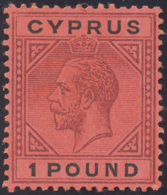 CIPRO 1921/1923  - 1 Â£ Violet & Black On Red Paper (83), Watermarked Multi-CA, Very Light Hinged. V... - Autres - Europe