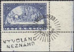 AUSTRIA 1933 - 50+50 G. WIPA, Carta Con Fili Di Seta (430A), Angolo Di Foglio, Usato Con Il Bollo Sp... - Europe (Other)