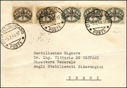 1949 - 5 Lire Righe Strette, Due Esemplari E 2 Lire Righe Larghe, Striscia Di Tre (12,17), Perfetti,... - Postage Due