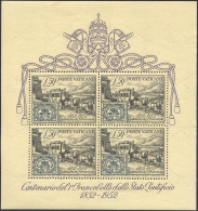 1952 - 50 Lire Centenario, Foglietto (1), Gomma Originale Integra, Perfetto. ... - Blocchi E Foglietti