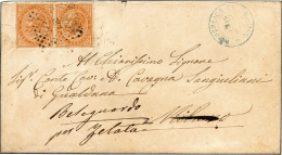 1871 - 10 Cent. De La Rue, Tiratura Di Londra (F4L), Coppia Perfetta, Su Busta Da San Marino 23/11/1... - Other & Unclassified