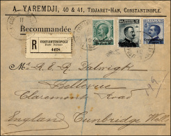 COSTANTINOPOLI 1910 - 10 Pi. Su 5 Cent., 30 Pi. Su 15 Cent. Grigio, 1 Pi. Su 25 Cent. Soprastampati ... - Autres & Non Classés