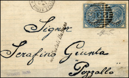 EMISSIONI GENERALI 1884 - 10 Cent. Azzurro, Soprastampato (10), Coppia Perfetta, Su Fronte/retro Di ... - Other & Unclassified