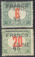 FIUME 1919 - Segnatasse Soprastampati "Franco 45" (29/30), Gomma Originale Integra, Perfetti. ... - Other & Unclassified