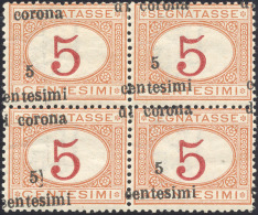 TRENTO E TRIESTE 1919 - 5 Cent. Su 5 Cent., Soprastampa Fortemente Spostata A Sinistra E In Basso (1... - Other & Unclassified