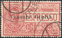 VENEZIA GIULIA ESPRESSI 1919 - 25 Cent. Soprastampa Diversa (2), Usato, Perfetto. A.Diena, Cert. Cil... - Other & Unclassified
