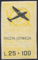 POSTA AEREA 1946 - 25+100 Lire Poczta Lotnicza Giallo E Nero, Colore Diverso, Non Dentellato (3A), G... - 1946-47 Corpo Polacco