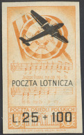 POSTA AEREA 1946 - 25+100 Lire Poczta Lotnicza, Non Dentellato (3a), Gomma Originale Integra, Perfet... - 1946-47 Période Corpo Polacco